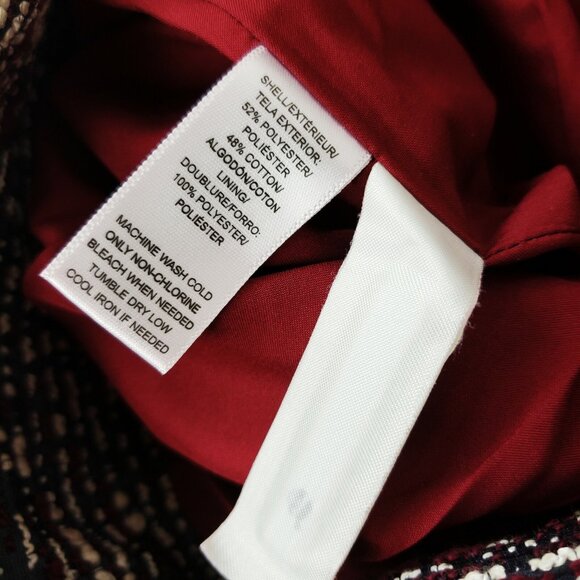 Ann Taylor Loft Pencil Skirt Womens Size 2 Red Gray Textured Zip Up w Pockets - Picture 4 of 5